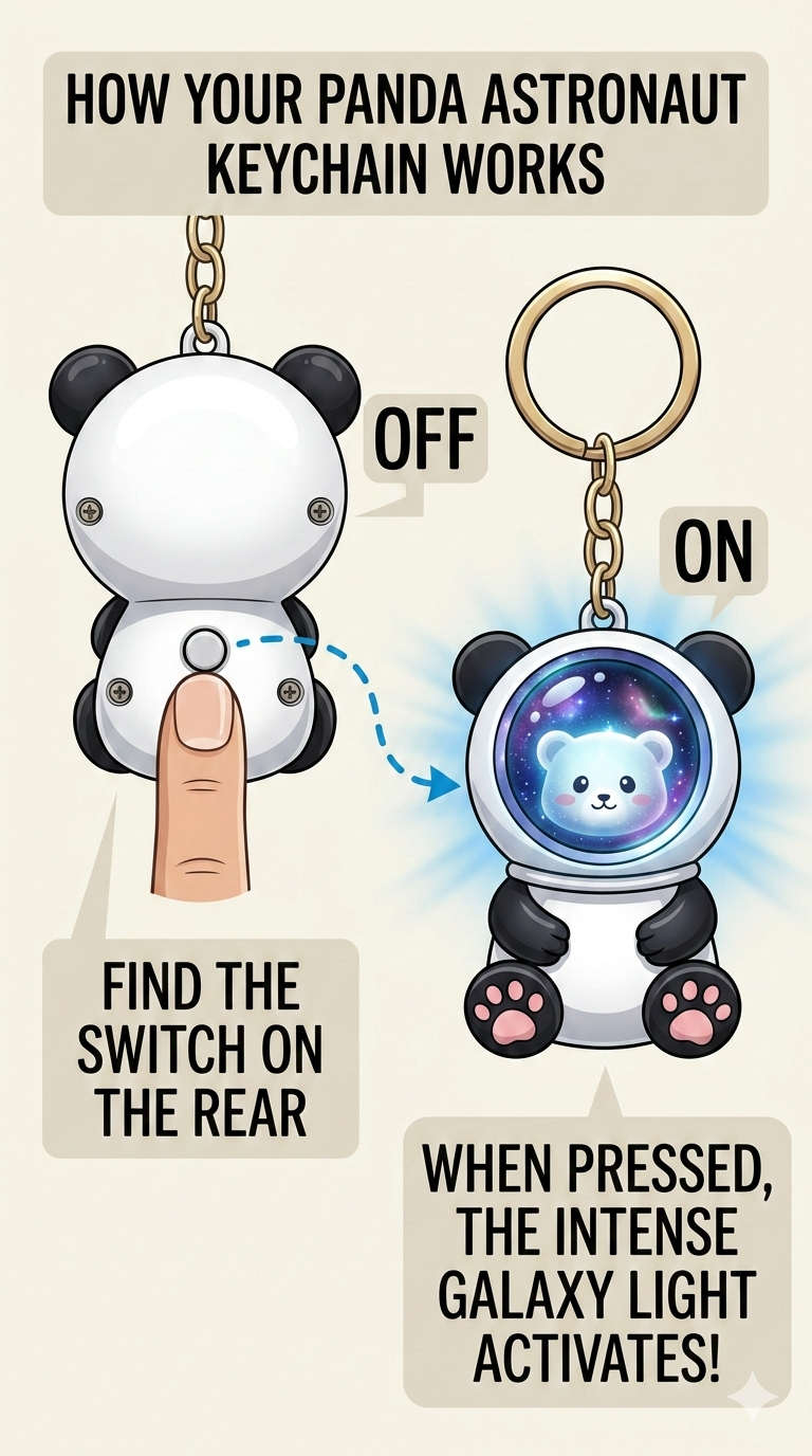 Astronaut Panda LED Keychain – Cute Glow Light Charm | Premium Kawaii Collectible