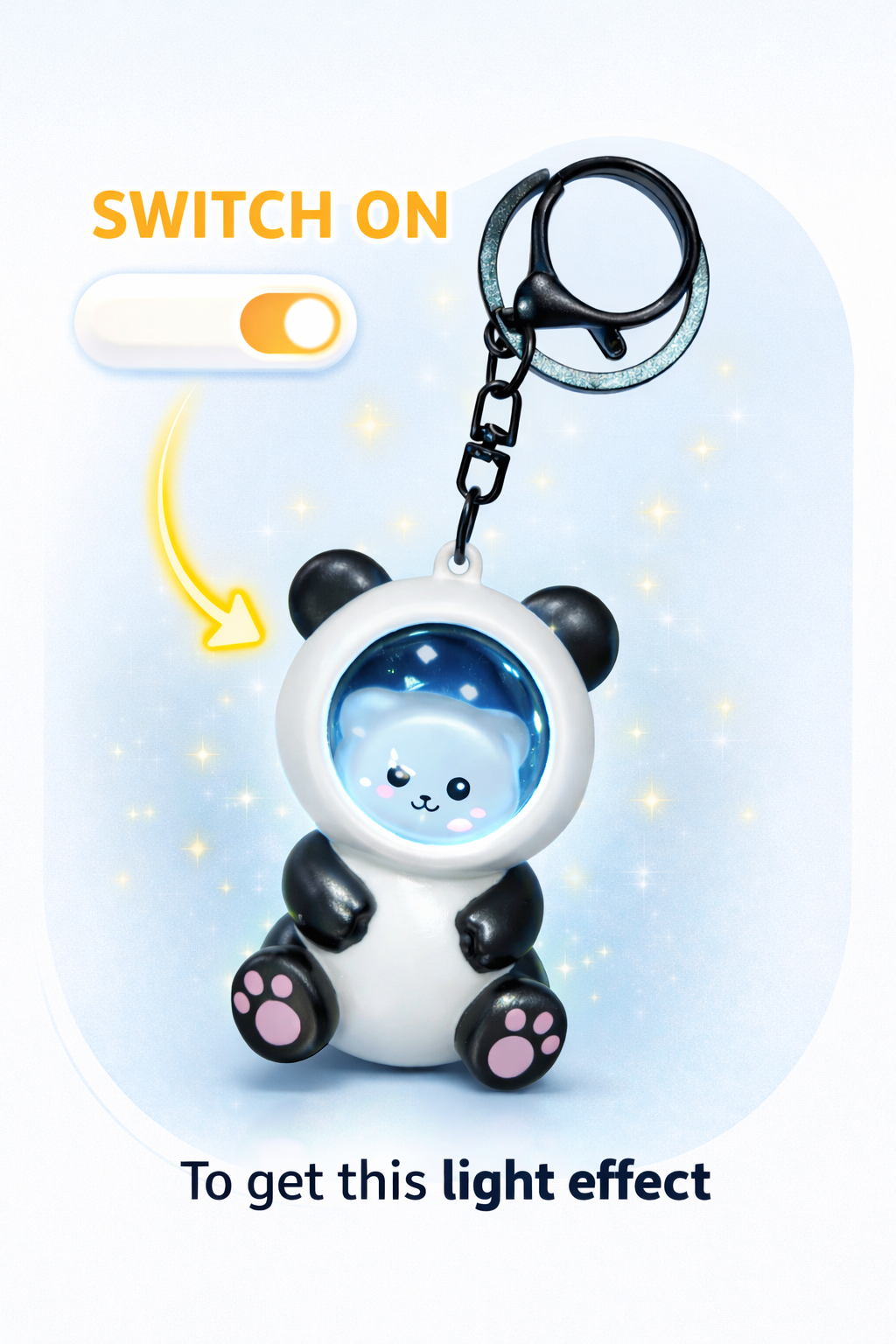 Astronaut Panda LED Keychain – Cute Glow Light Charm | Premium Kawaii Collectible